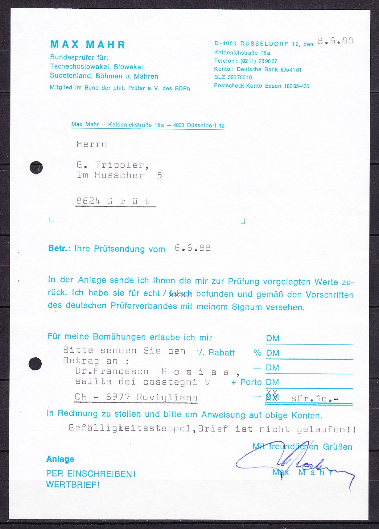 SUDETENLAND   BODENBACH 1 TAG DER BEFREIUNG 1938 BELEG GEPRÜFT BPP