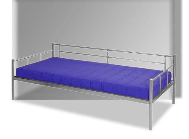 Tagesbett Einzelbett Metallbett silber 90 x 200 günstig Neu Lotta