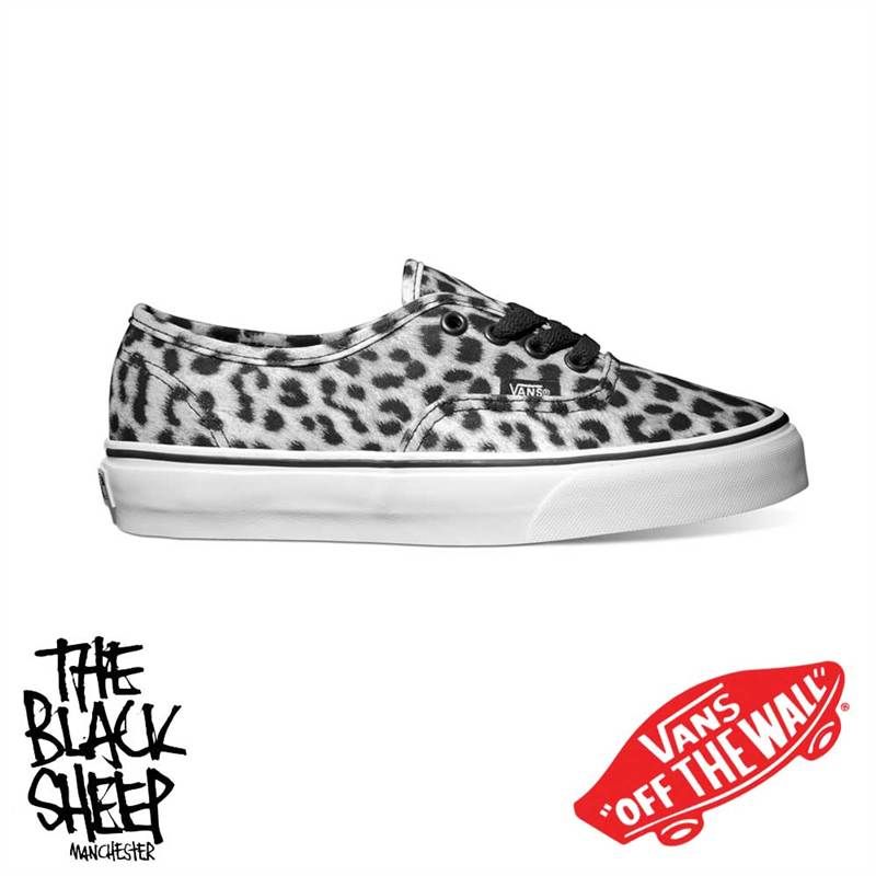 Halbschuhe Unisex Vans Original Leopard Schwarz Weiß Schuhe