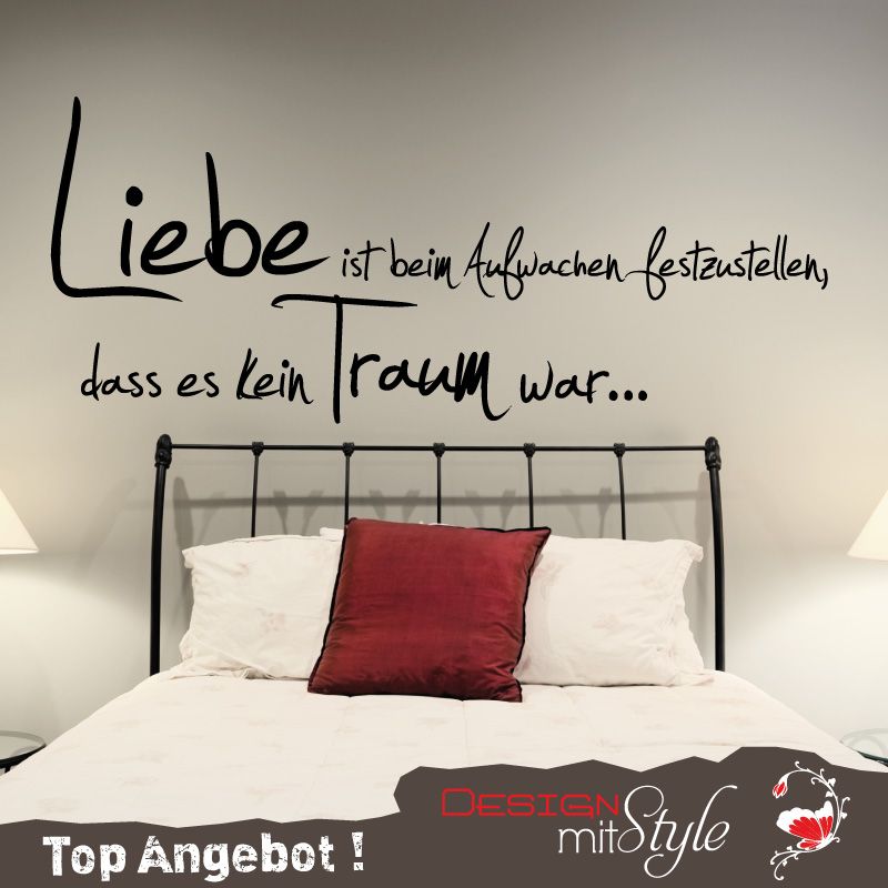 A111 Wandtattoo Schlafzimmer Bett Liebe Zitat   Liebe ist