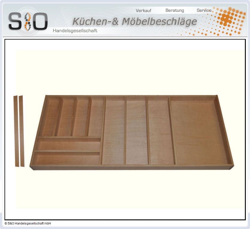 Besteckeinsatz Besteckkasten Buche für Blum Tandembox