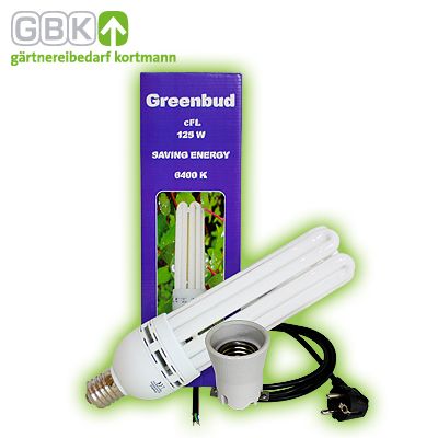 Greenbud 125W Blau Wuchs Energiesparlampe ESL Growlampe Pflanzenlampe