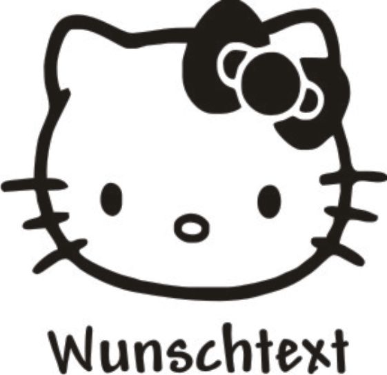 Kitty Wunschtext Wandtattoo Aufkleber Dekor Geschenk Hello Auto Fun