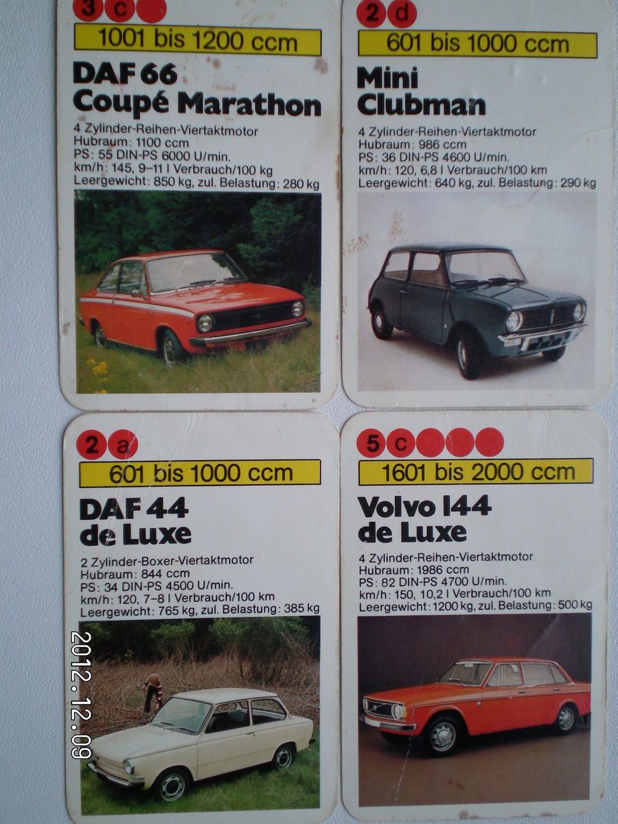 Karten Volvo 144 Mini Clubman Daf 44 und 66 aus Bielefelder