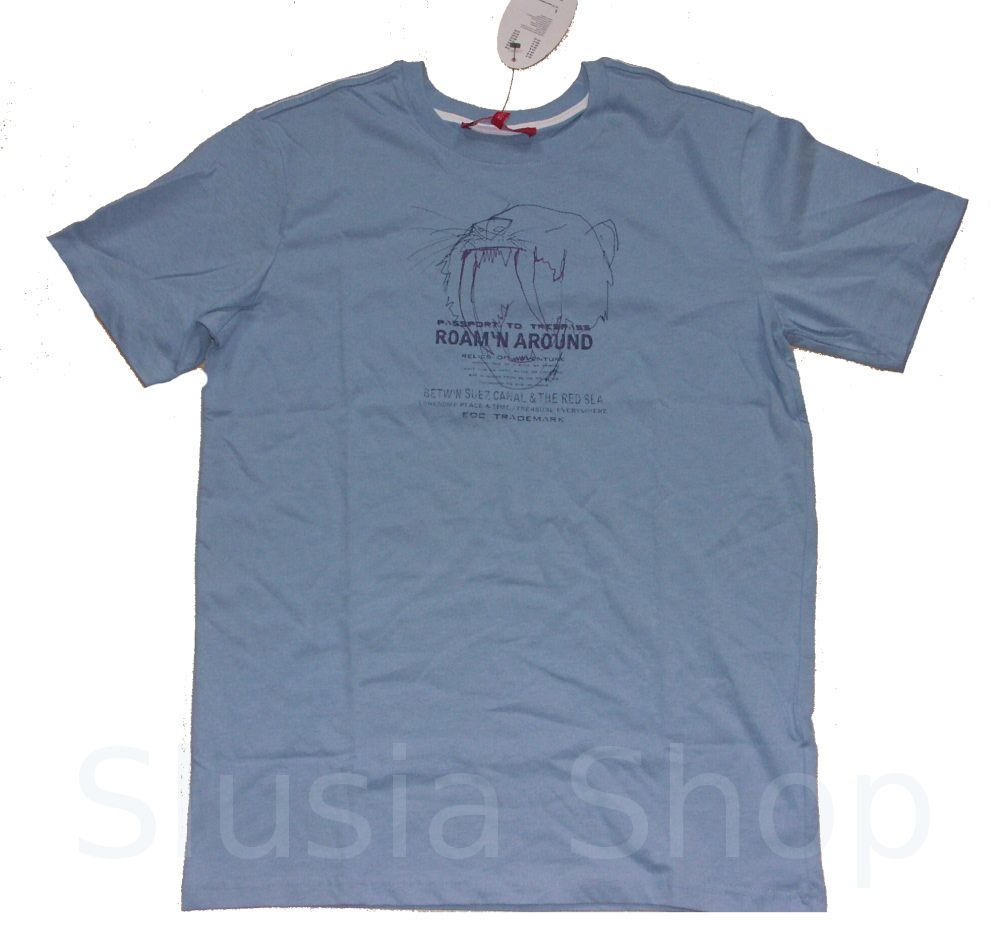 NEU EDC ESPRIT T Shirt GR L 164 170 Säbelzahntiger blau