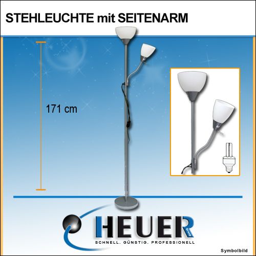 Stehlampe + Leselampe 171cm Deckenfluter Stehleuchte Bogenlampe Lampe