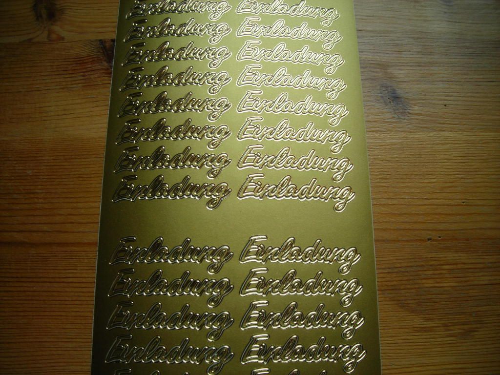 Sticker / Aufkleber / Einladung Gold Nr. 165