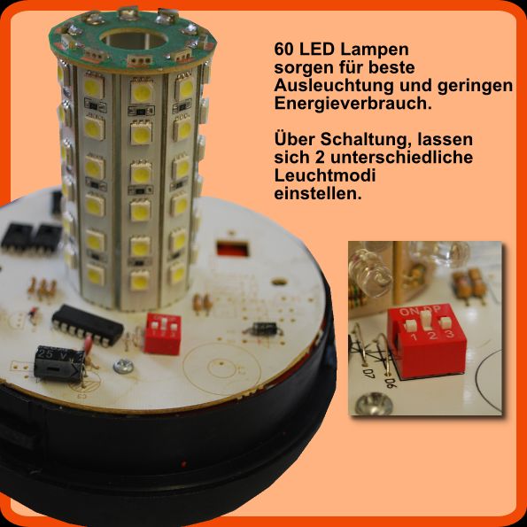 Modus simuliert eine Rundumleuchte, 1 Modus lässt die Lampe in