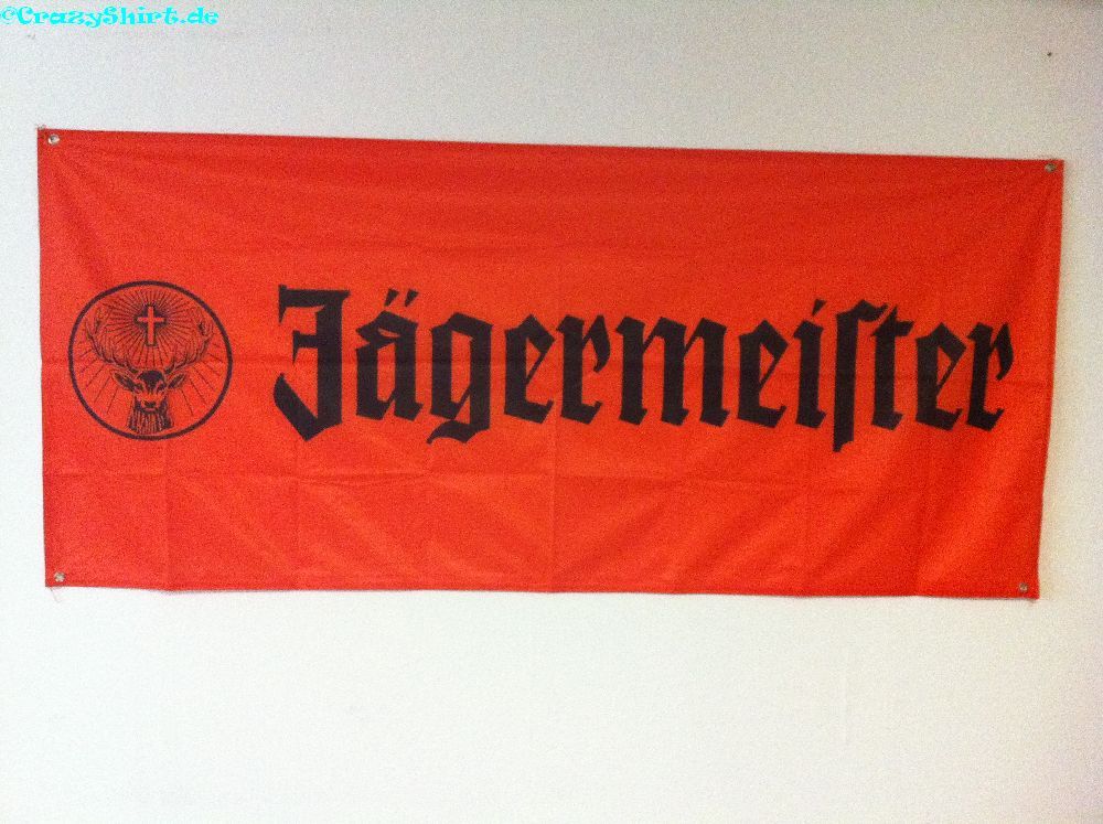 JÄGERMEISTER Fahne Banner 180 x 80 NEU orange Rudi Logo Deko Party