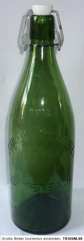 Alte Bierflasche 1 L. Schlossbrauerei Jettenbach 1938