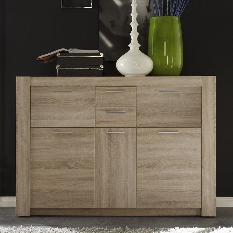 NEU* Modernes Highboard Sonomaeiche Dekor Sideboard Esszimmerschrank