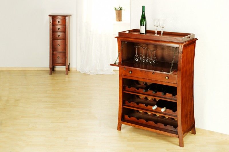 Weinregal Weinschrank Barschrank Pinie massiv kolonial