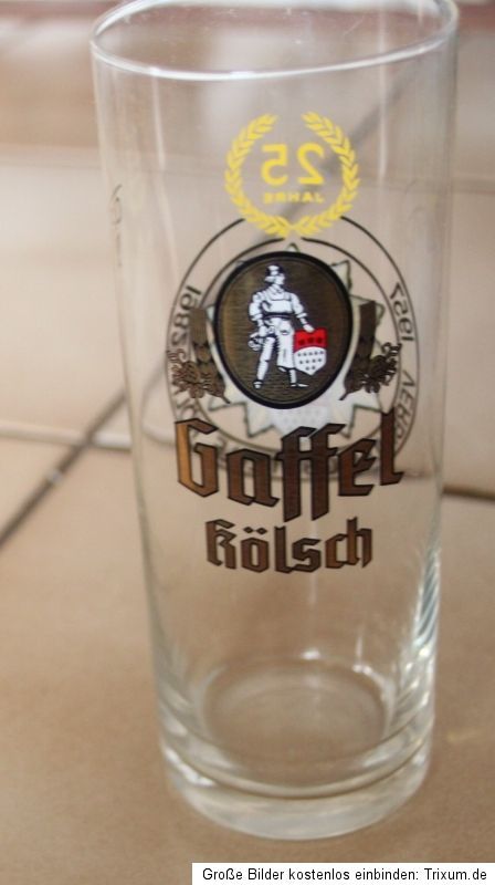 Kölsch Glas 25 Jahren IPA Verbindungsstelle Köln 1957   1982 Gaffel