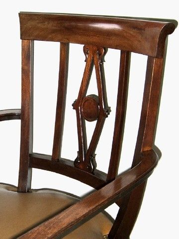 ANTIK Biedermeier Empire Schreibtischstuhl Fauteuil Mahagoni