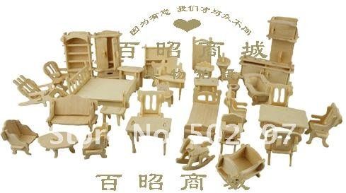 34pieces 3Dwoodcraft Puppenhaus Möbel Miniaturen Geschenk Kit