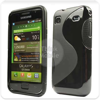 SCHWARZ S LINE SILIKON TPU GEL CASE SCHUTZ HULLE FUR SAMSUNG GALAXY S