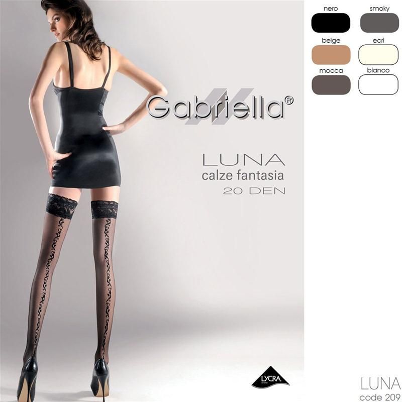 Gabriella Luna, Halterlose Gemusterte Strümpfe CA209 Size XS L / 36