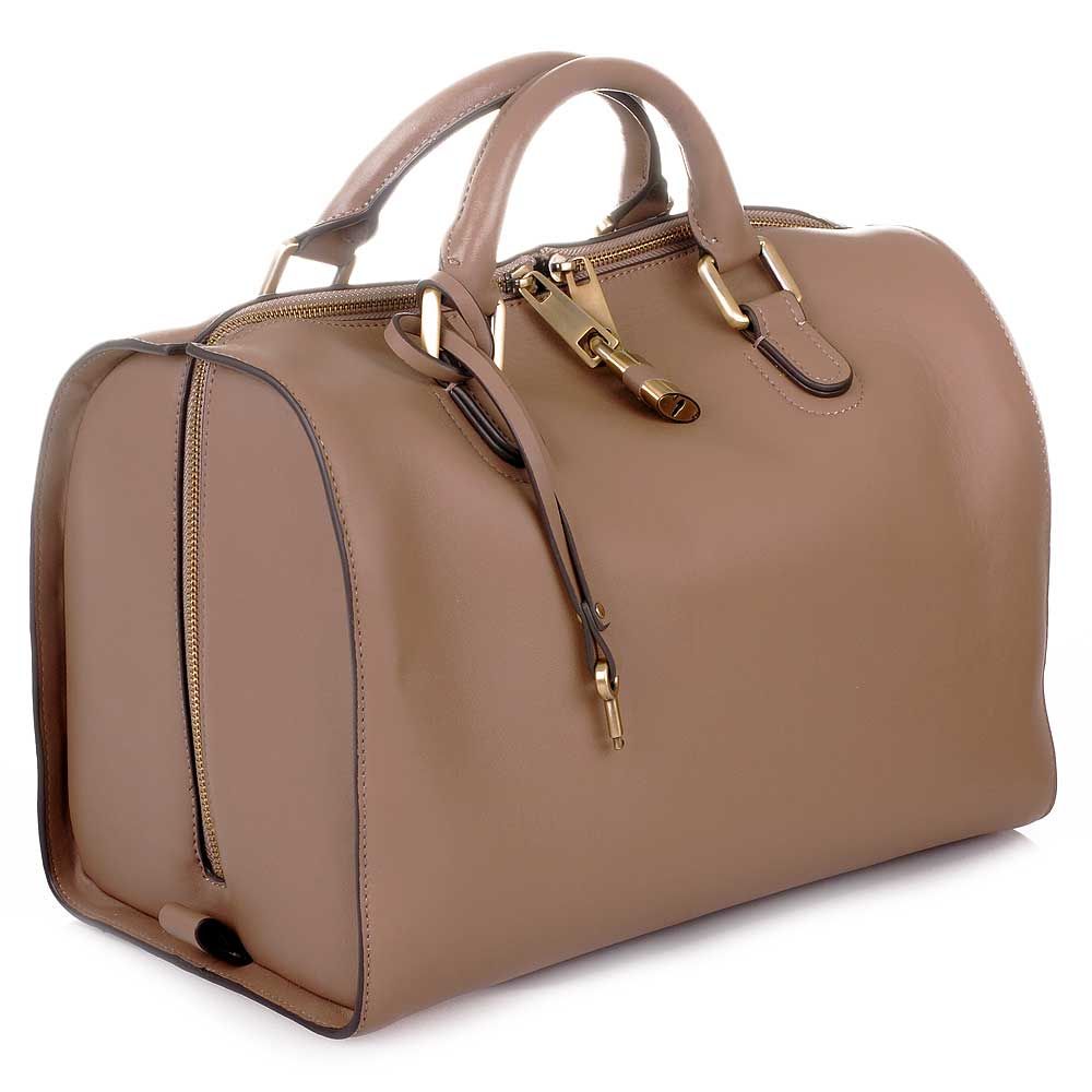 ROUVEN Taupe AURA BOSTON Tote Bag Leder Handtasche UVP699€