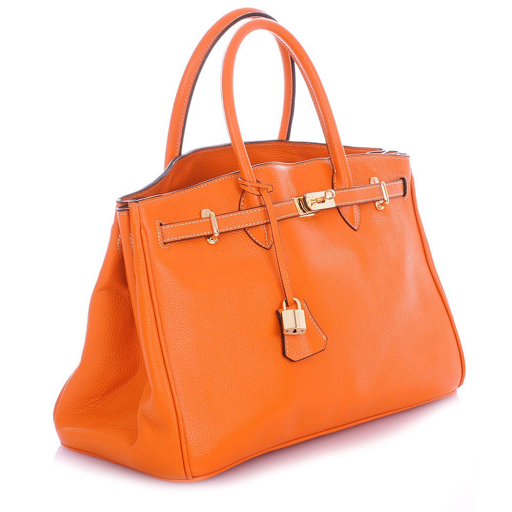 ROUVEN Orange Calfskin ICONE 40 Bag Handtasche UVP*699