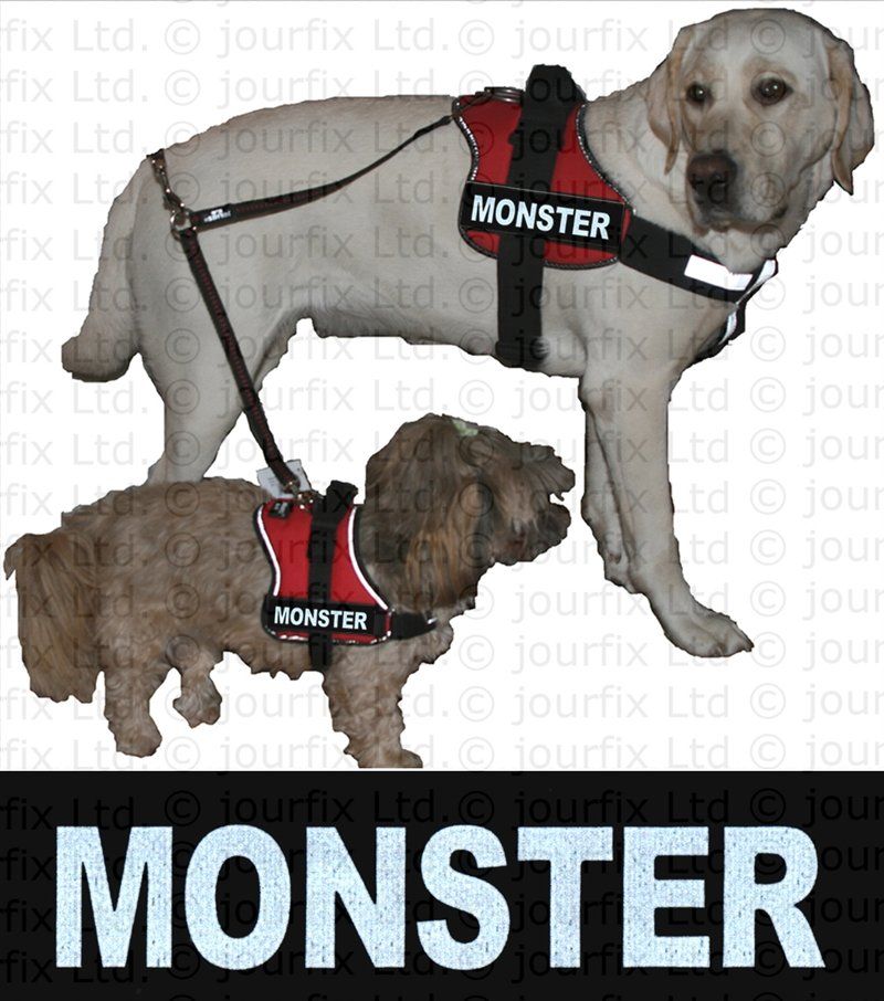 MONSTER 1x Logo klein weiß für Julius K9® Hundegeschirr Geschirr