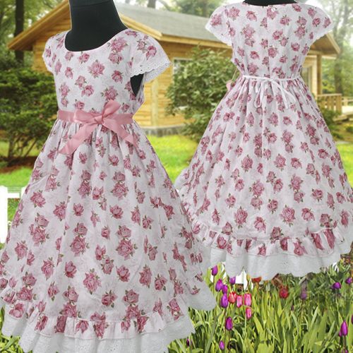 R249 Neu Festlich Blumen mädchen Abendkleid Kommunionkleid Festkleid