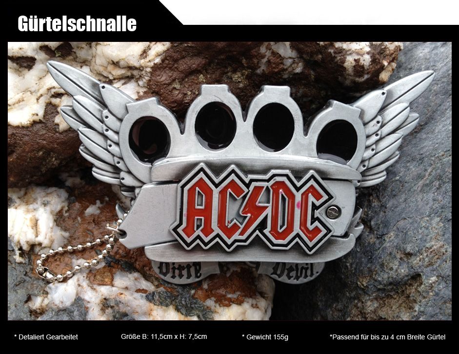 Buckle ACDC mir Messer Gürtelschnalle