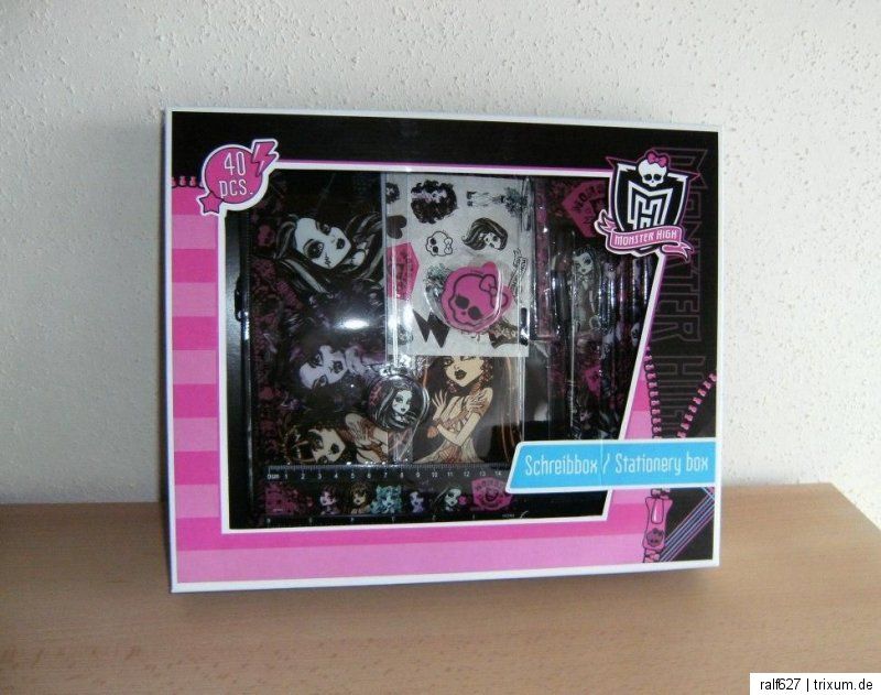 MONSTER HIGH SCHREIBBOX /SCHREIBSET   40 teilig NEU & OVP