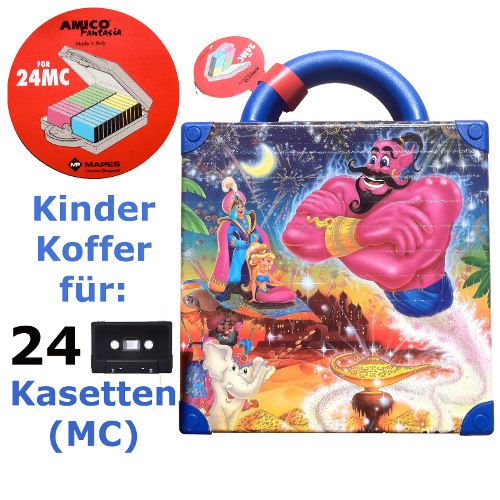 MC Koffer Kassetten Kinder Pink Aladin Aufbewahrung Box Spielzeug Rosa