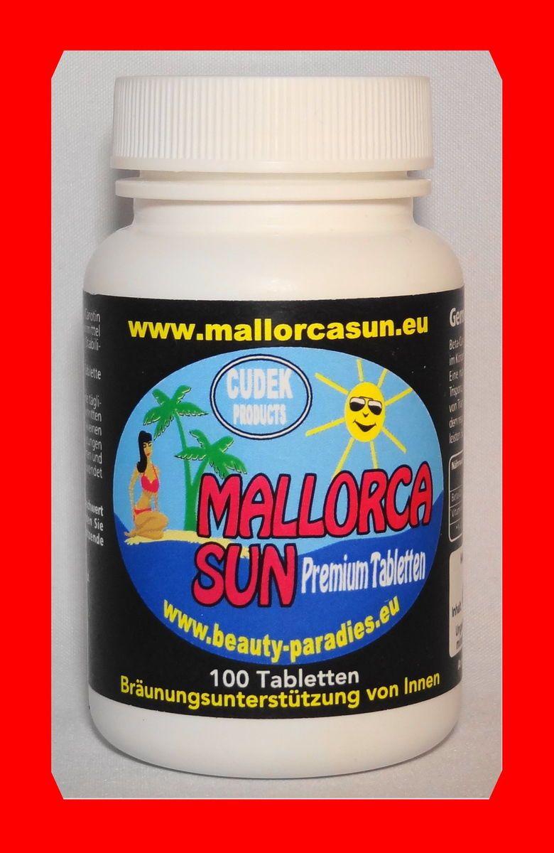 MALLORCA SUN~100 BRÄUNUNGSTABLETTEN + BETA CAROTIN~GESUNDE BRÄUNE