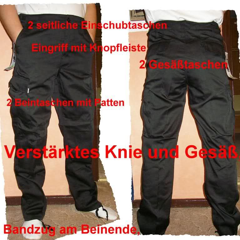 Allister Army Bw Hosen Kampfhose Rangerhose schwarz