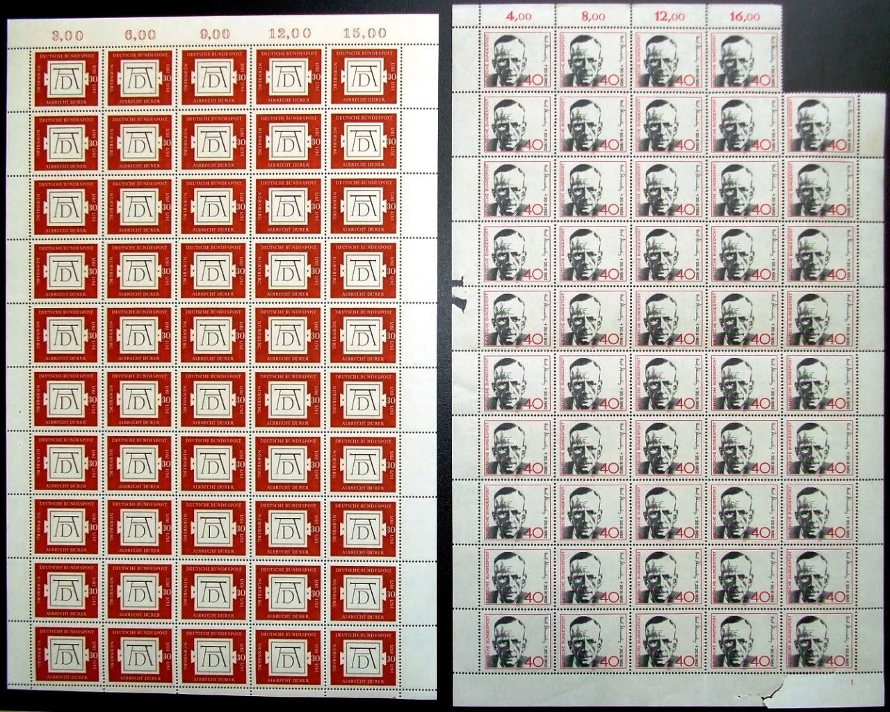 BUND aus 1969 74 Posten ** Bogen/ teile, teils Randmängel, Blocks