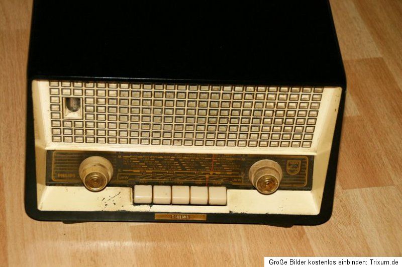 60er JAHRE RÖHRENRADIO PHILIPS PHILETTA SPEZIAL+RADIO+DEFEKT+OLD TUBE