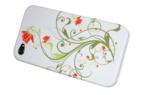 Iphone 4 4G Blumen Muster Silikon Hülle Case Tasche