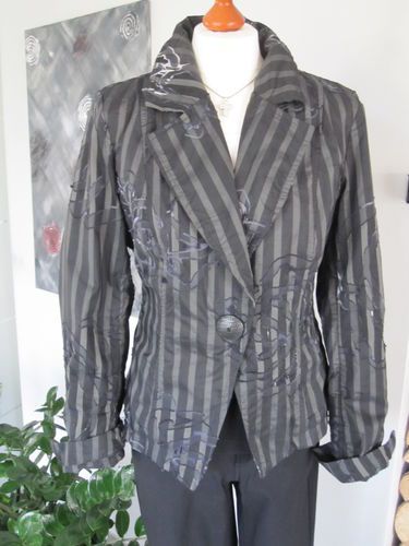 taillierter Blazer*schwarz anthrazit gestreift*Gr.44 NP 329,90