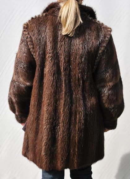 Nutria Pelzmantel echt Pelz real fur piel Nutriamantel Pelzjacke