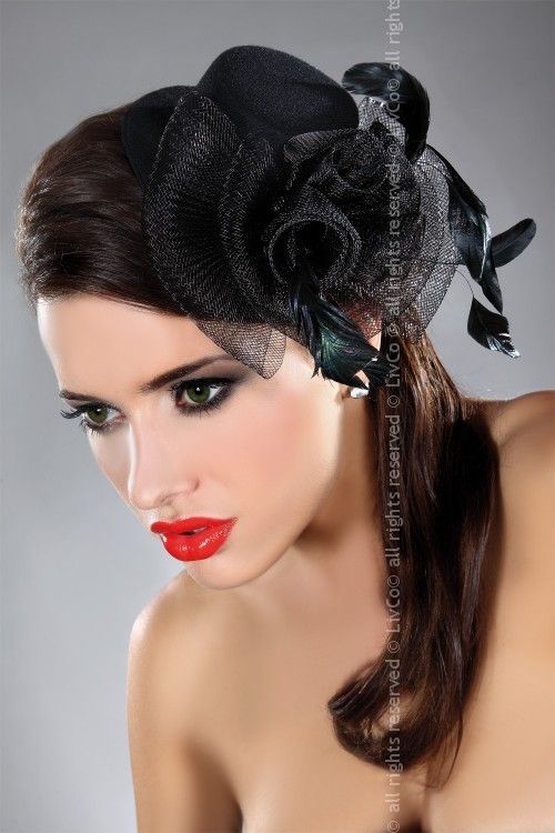 Minihut Kopfschmuck Dirndlhut Zylinderhut Fascinator Burlesque 12