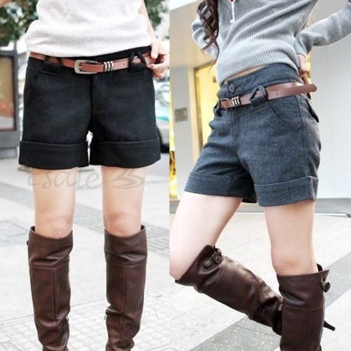 Shorts Damen Kurzhose Stiefelhose Kurz Damenshorts Winter Warm m