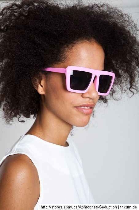 Sonnenbrille groß XXL Brille eckig Pink Schwarz Weiß Neu