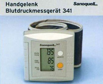 Handgelenk Blutdruckmesser Sanoquell 341 Stift. Warentest gut