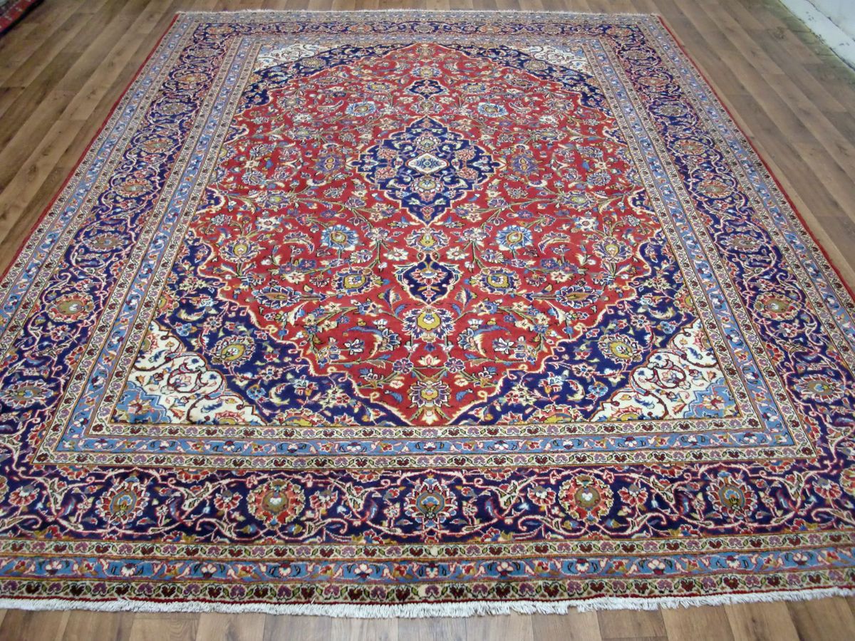 schöner Perser Teppich (Kashan cm 343 x 250) GUTER ZUSTAND Nr. 4248