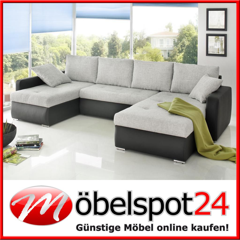 Form Sofa Polstersofa Wohnzimmer Estelle Sitz Grau Korpus Schwarz