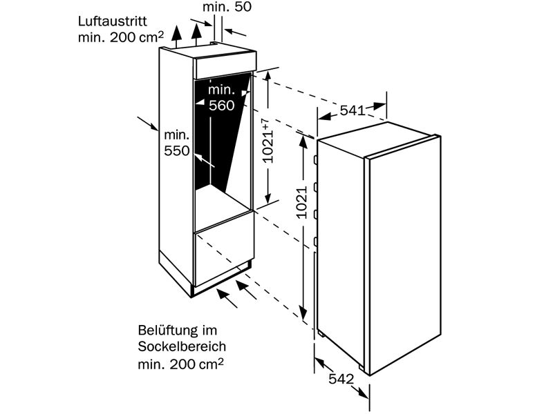 NEFF Kühlautomat INTEGRIERBAR KE 345 A Kühlschrank A+ K6644X6 Einbau