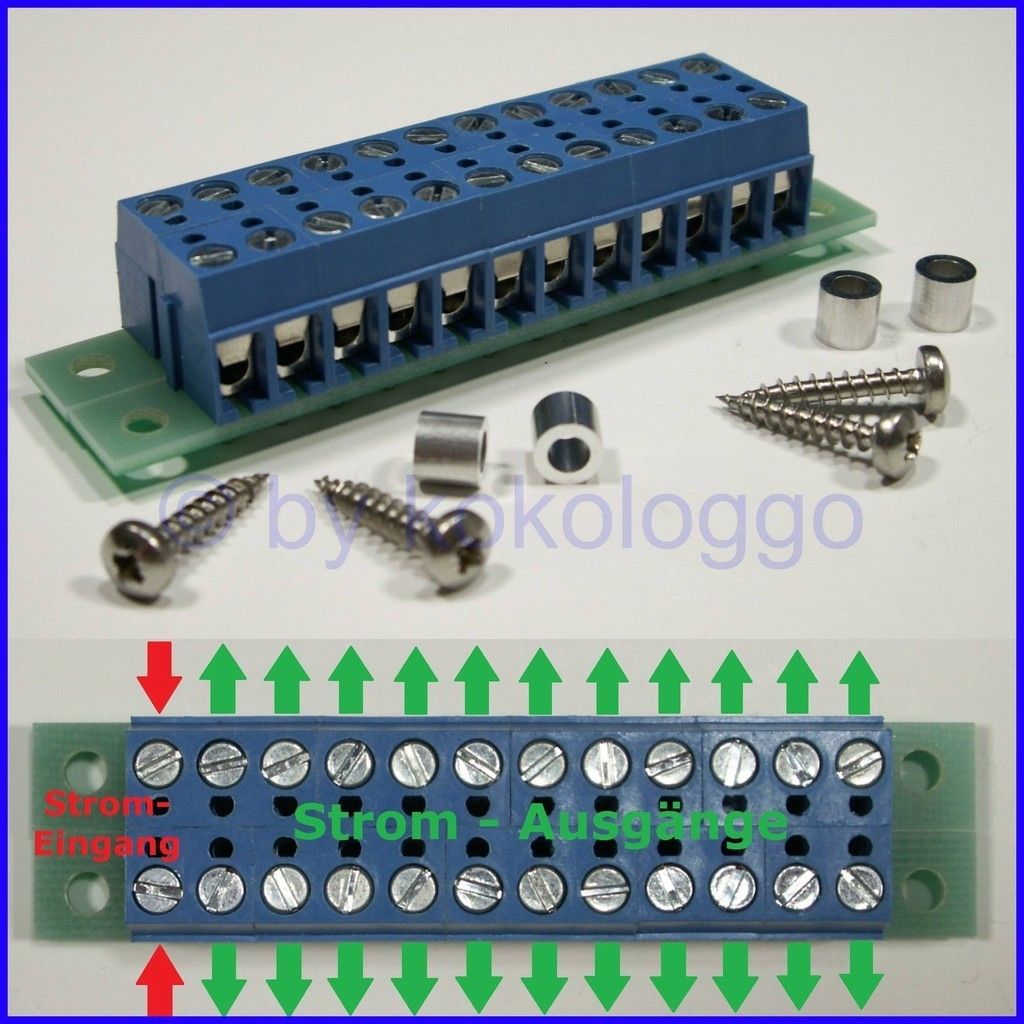S364 Verteiler Stromverteiler 24 polig 2x12 mit Einbauzubehoer