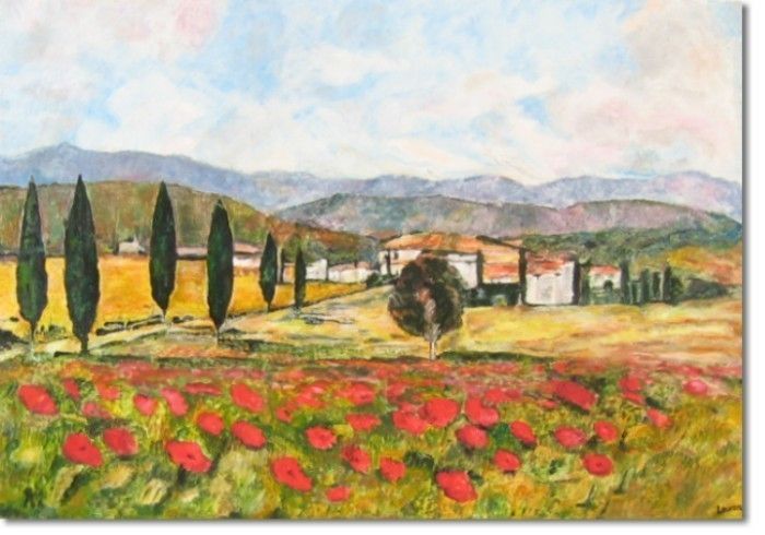 366) Acrylbild Toscana a. Leinwand m. Keilrahmen Neu