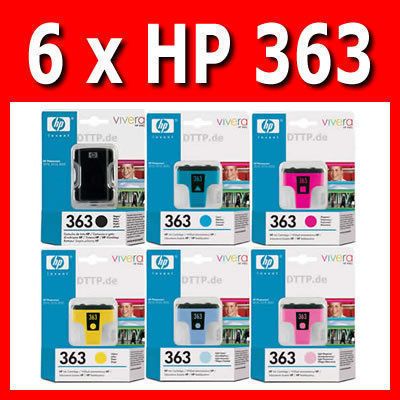 SET 6x ORIGINAL HP 363 DRUCKERPATRONEN TINTE PATRONEN