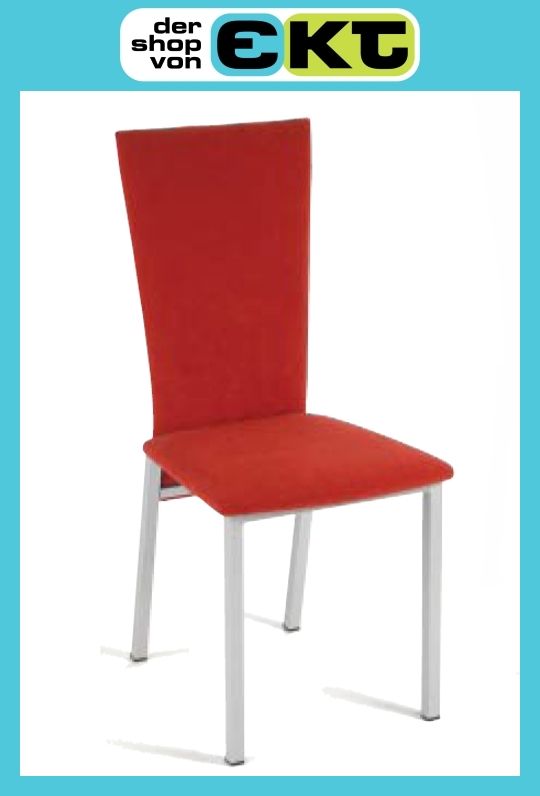 Stuhl Maren 46 cm Stoff Velour rot alufarbig UVP 118€