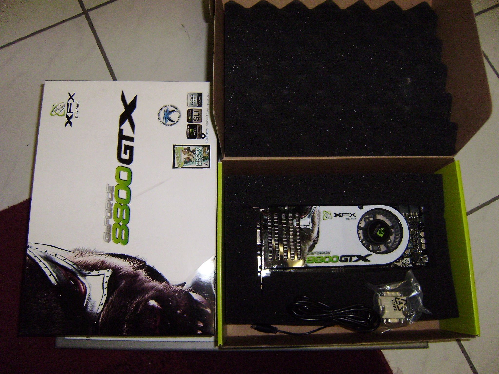 GeForce XFX 8800GTX 768MB 384 bit GDDR3 PCI E 1A Zustand in OVP