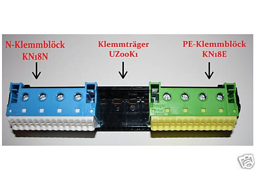 Hager PE/N Klemme KN18N + KN18E + UZ00K1,pe n,pen FZ382