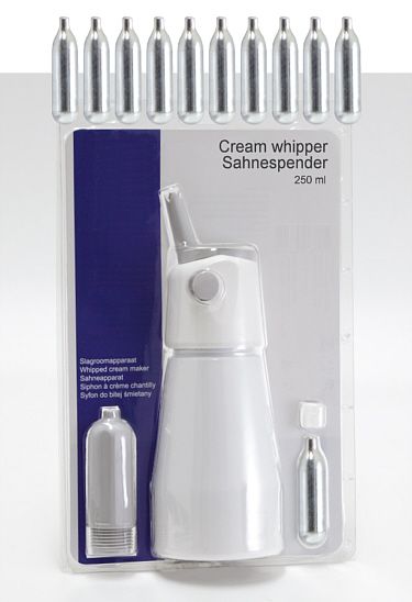 Sahnespender 0,25 Liter Aluminium inkl. 11 Patronen Sahnesyphon