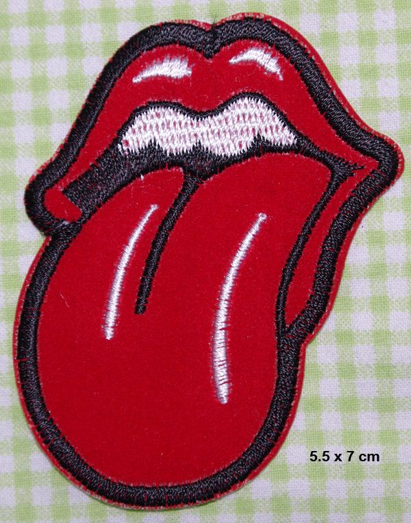 Rolling Stones Zunge Aufnaeher Buegelflicken Applikation Buegelbild